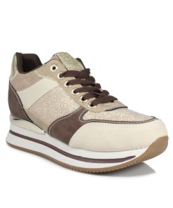 Sneakers με Κρυφό Τακούνι Μπεζ Jianni d kapa 81333-SN-MZ