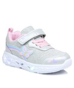 Sneakers με Αυτοκόλλητο και Φωτάκια Ασημί Jianni d kapa 910-SN-AS