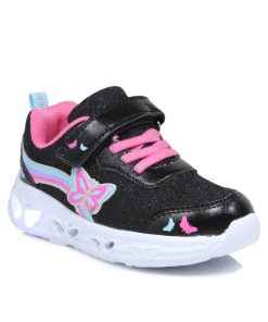 Sneakers με Αυτοκόλλητο και Φωτάκια Μαύρο Jianni d kapa 910-SN-MR