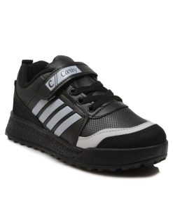Sneakers Μαύρο με Αυτοκόλητο και Λάστιχα Jianni di kappa 1001-MR