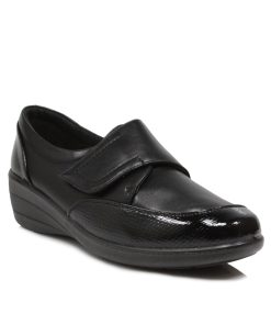 Sneakers Ανατομικά με Αυτοκόλλητο Μαύρο Jianni di kappa 136-SN-MR