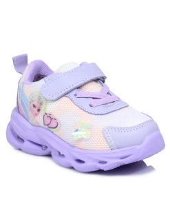Sneakers Frozen με Αυτοκόλητα και Φωτάκια Μωβ 20-30 1802-SN-MV