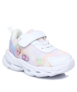 Sneakers Frozen με Αυτοκόλητα και Φωτάκια λευκά 20-30 1802-SN-LF