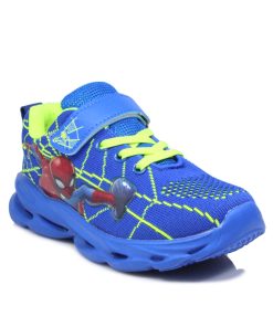 Sneakers Spiderman με Φωτάκια και Αυτοκόλλητα Μπλε 30-35 8802-SN-ML