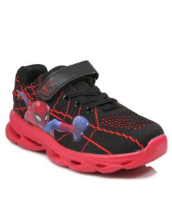 Sneakers Spiderman με Φωτάκια και Αυτοκόλλητα Μαύρα 30-35 8802-SN-MR