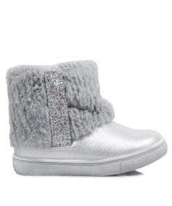 Μποτάκια με Γούνα και Φερμουάρ Lee Cooper Ασημί 24-31 N4236-MPK-AS