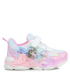 Sneakers με Φωτάκια και Αυτοκόλλητο Ροζ 20-30 Jk 132-SN-RZ