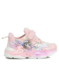 Sneakers με Φωτάκια και Αυτοκόλλητο Σομόν 20-30 Jk 132-SN-SM