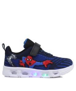 Sneakers Spiderman με Φωτάκια και Αυτοκόλλητο Μπλε 25-35 258-SN-ML